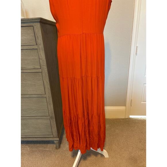 Calvin Klein | Orange Tiered Maxi Dress | 12 - Picture 14 of 15